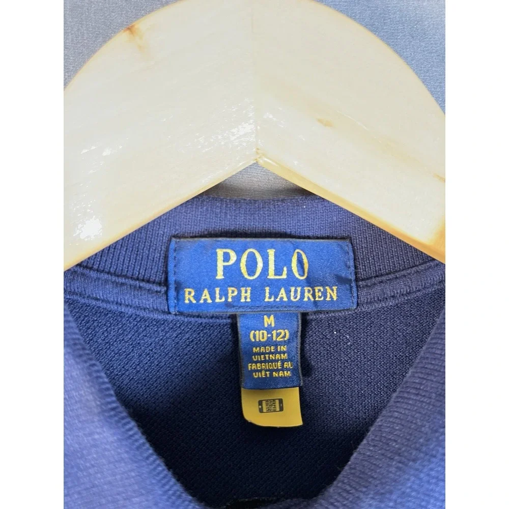 Polo Ralph Lauren Racing Stables Shirt Youth Medium 10-12 Navy Blue